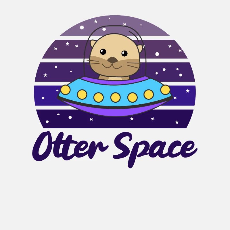 L’espace de loutre une loutre douce dans l’espace dans l’OVNI