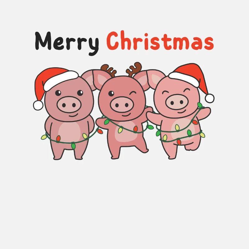 Cochon Noël cochons doux Joyeux Noël