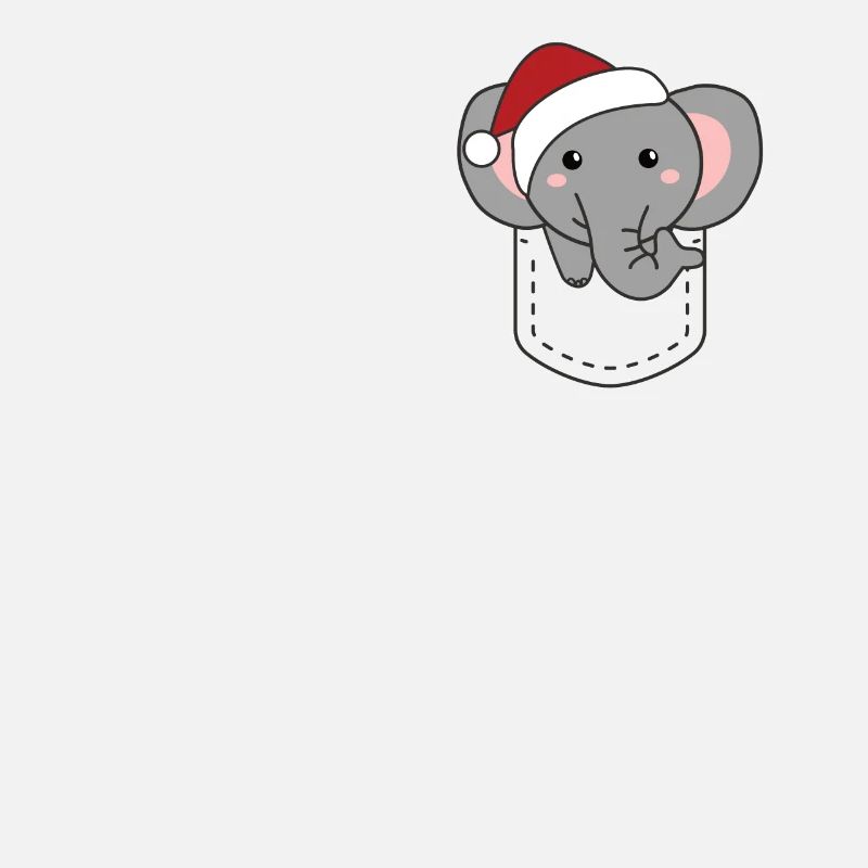 Joyeux Noël doux éléphant dans la poche de poitrine