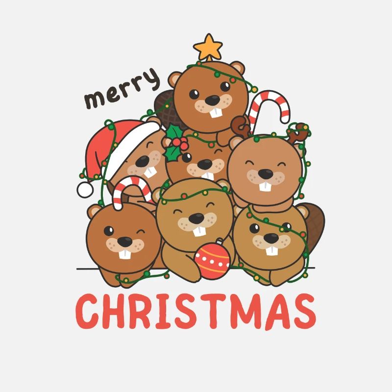 Castor Arbre de Noël Joyeux Noël