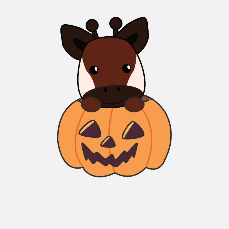Okapi à la citrouille Okapis doux Joyeux Halloween