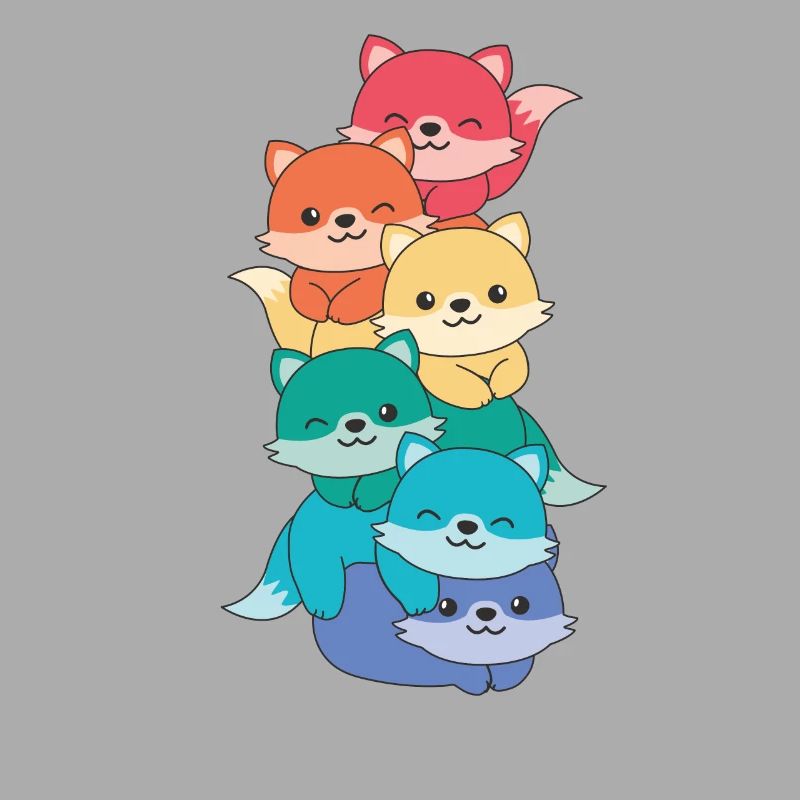 Rainbow Flag Pride LGBTQ Cute Fox Stack