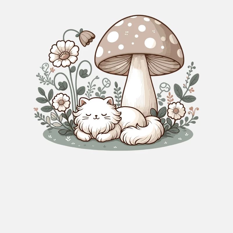 Cottagecore Chat Esthétique Dans Les Bois Champignon