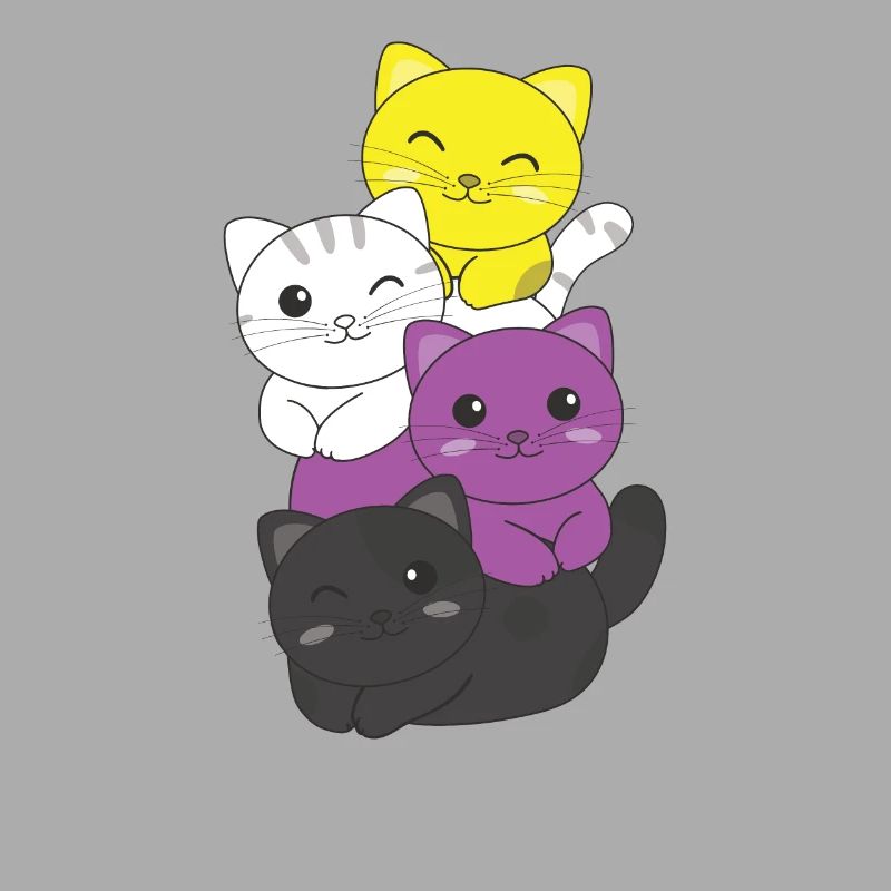 Nonbinary Flag Non Binary Pride LGBTQ Cute Cat