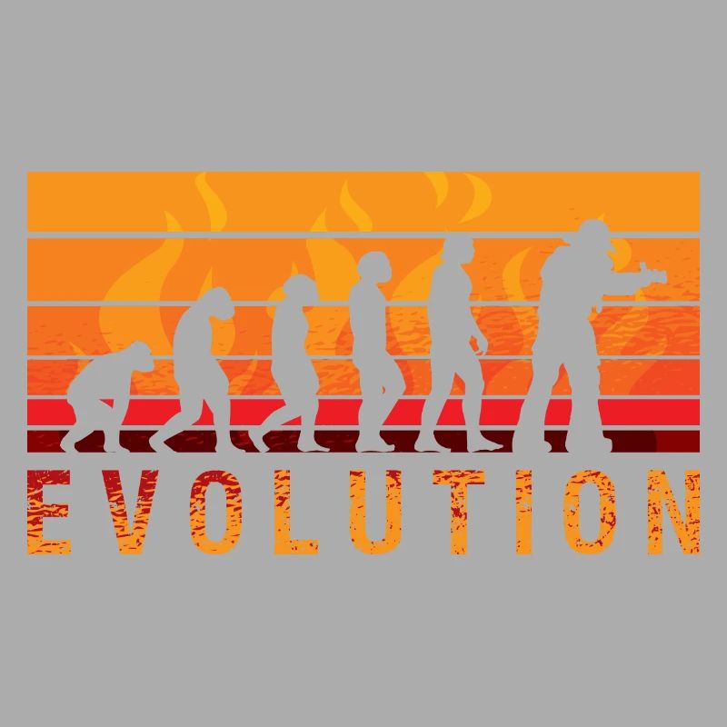 Evolution Firefighter Retro Firefighter Profession