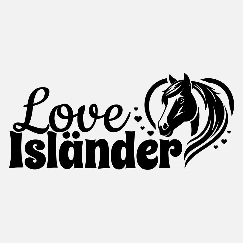 Isländer Love Herz Pferdekopf