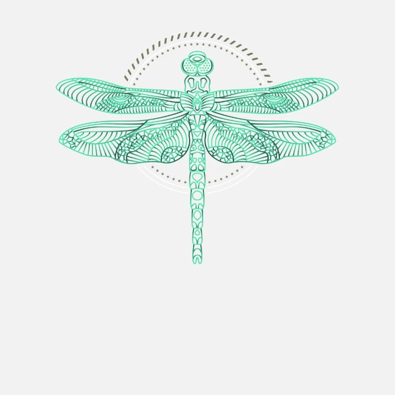 Cool Thin Line Dragonfly Drawing
