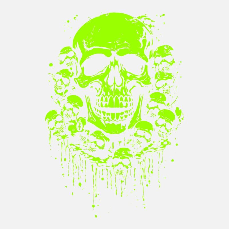 Green slimy funny skulls abound