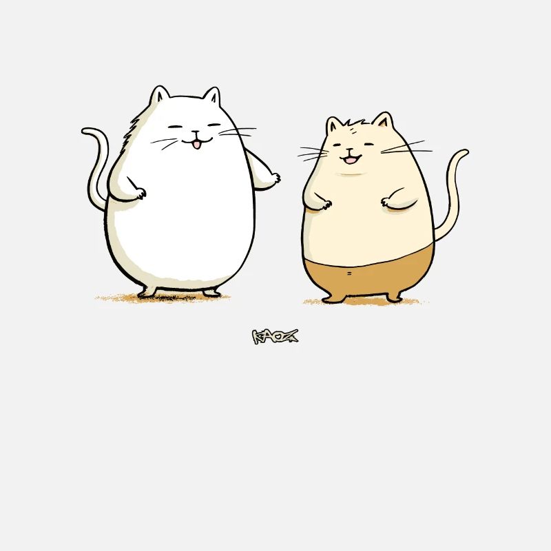 Chubby cat friends