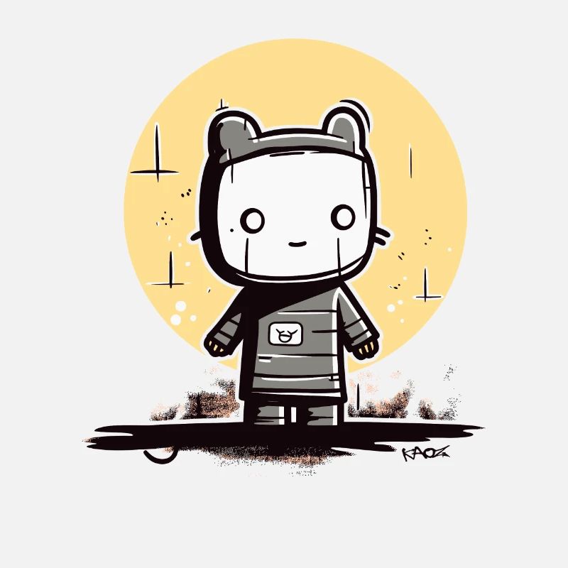 Le chat de lune de dessin animé abstrait