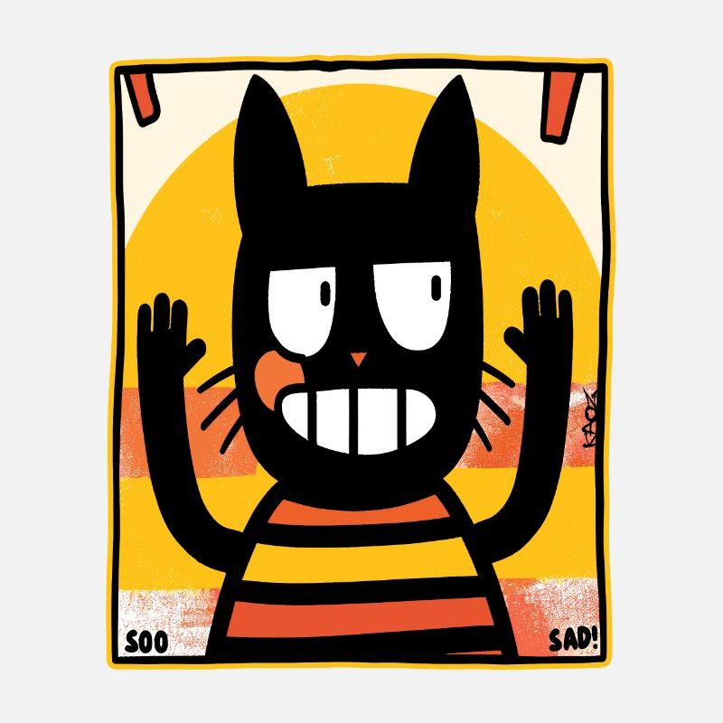 Funny, sarcastic "So sad" retro cat
