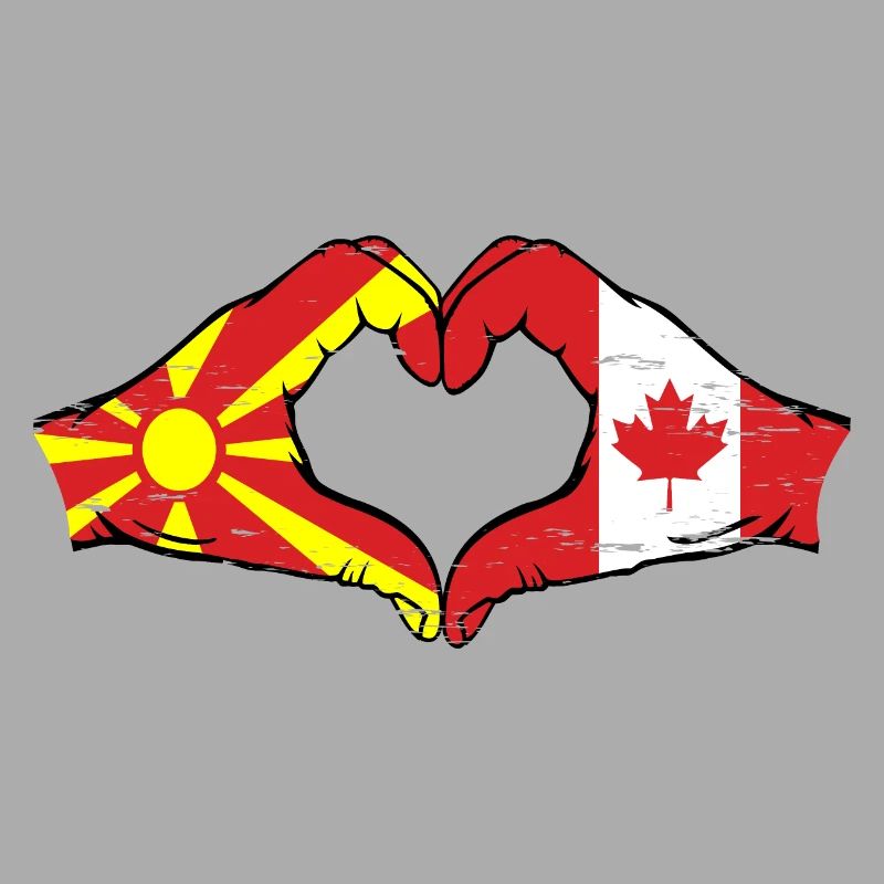 Macédoine, Canada, drapeau, mains, forme de coeur utilisé
