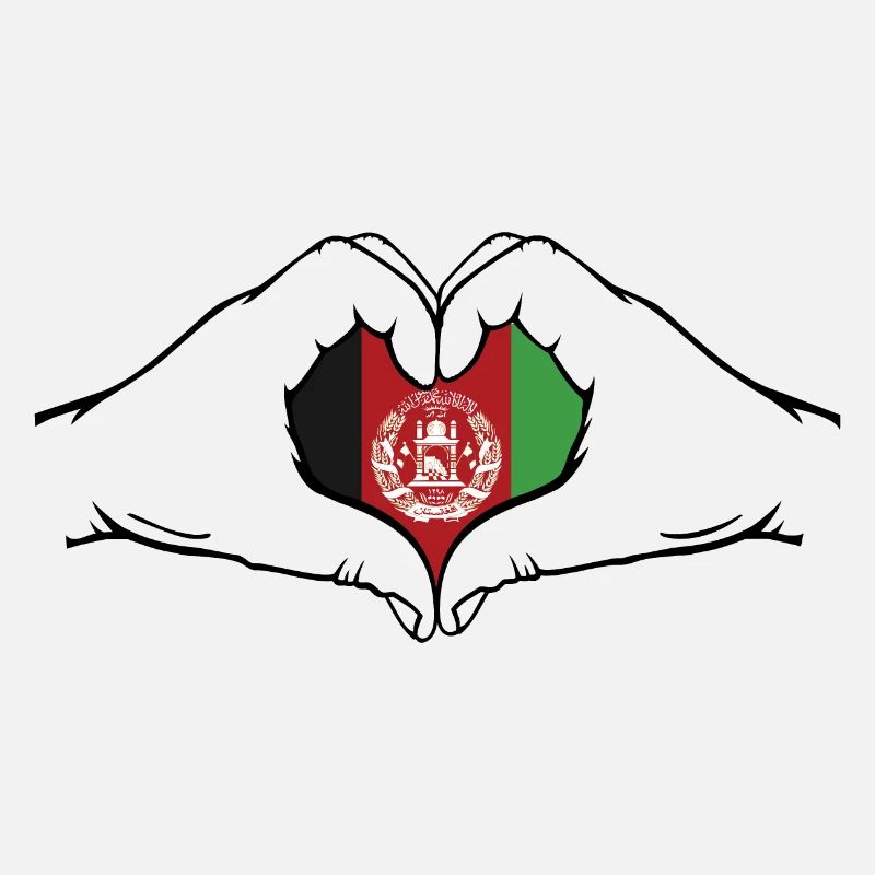 Drapeau de l’Afghanistan Mains Coeur Forme