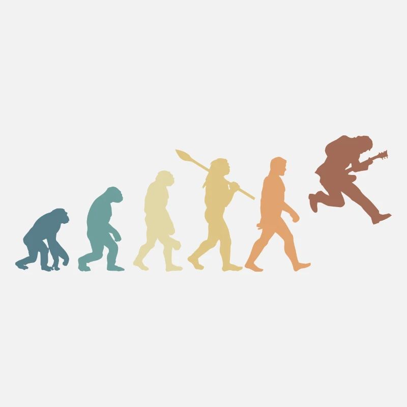 Human Evolution Guitar Band Retro Vintage