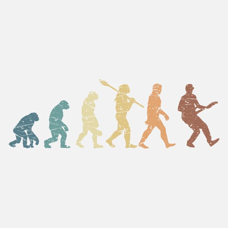 Human Evolution Guitar Band Retro Vintage