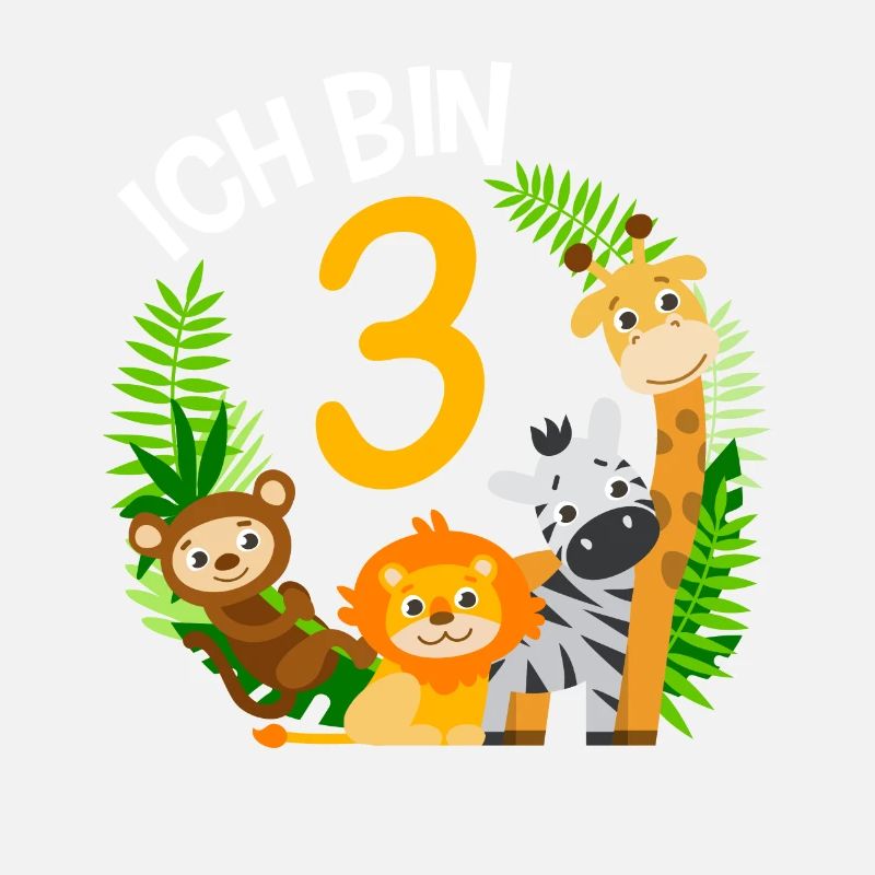 3. Geburtstag Geburtstagsshirt Dschungel Dritter