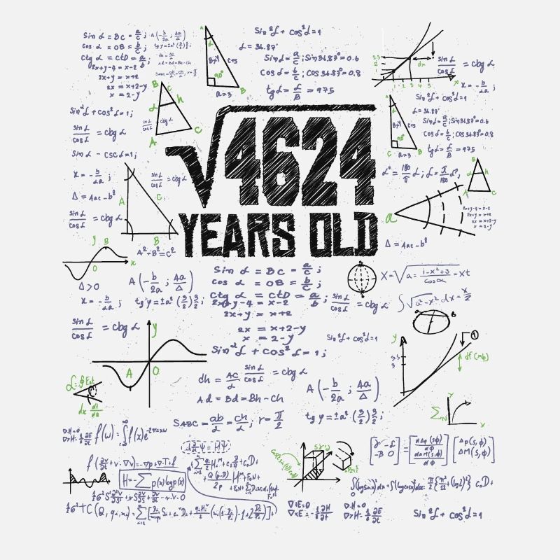 Racine carrée de 4624 Math Nerd 68e anniversaire