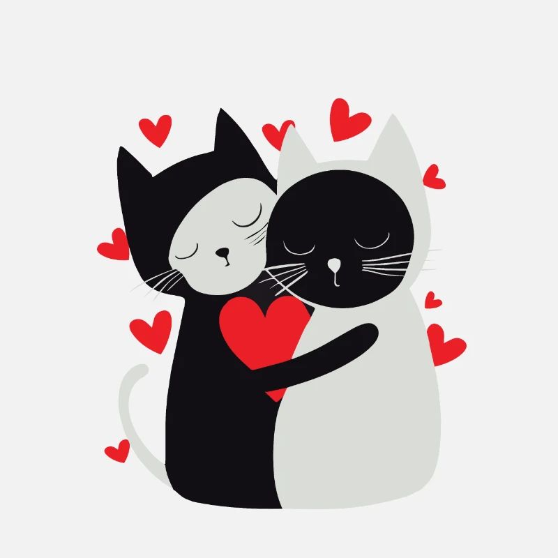 Two cuddling cats