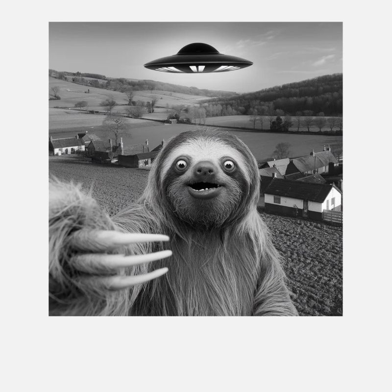 Alien Encounter Sloth Selfie