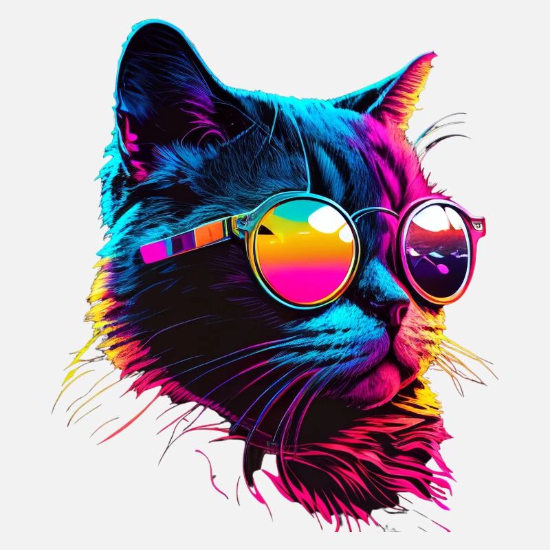 Cat Vaporwave Esthétique Rétro