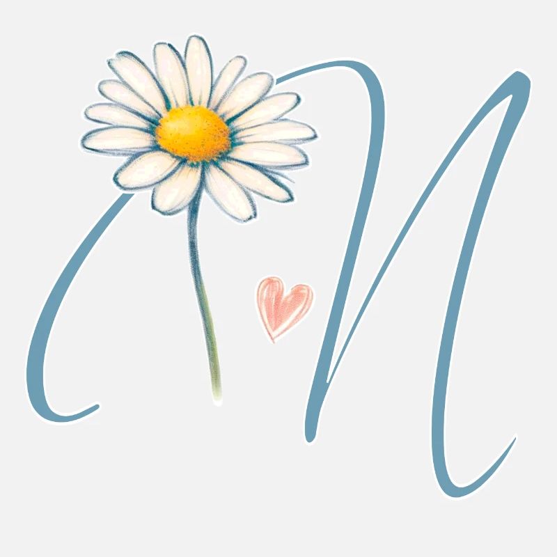 Buchstabe N Gänseblümchen Herz