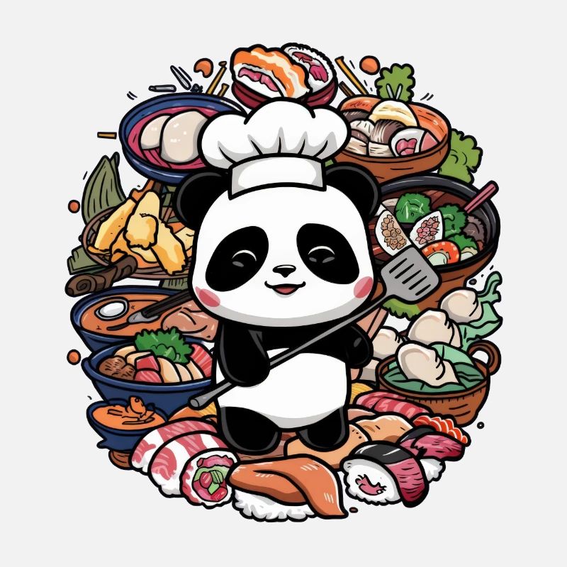 Mignon panda chef cuisine idéal pour le chef