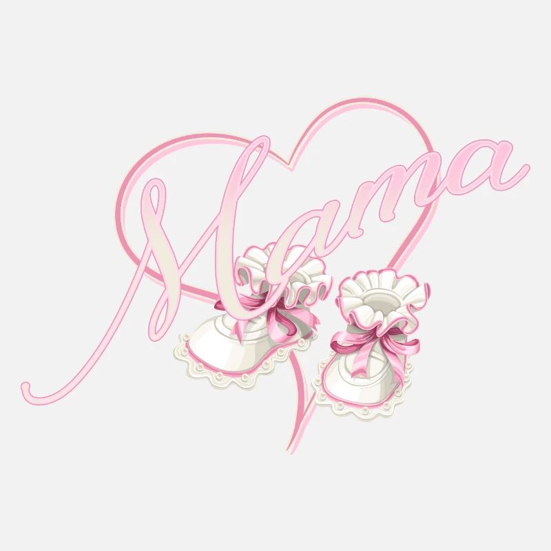 Mama mit Herz und Babyschuhe Mädchen rosa