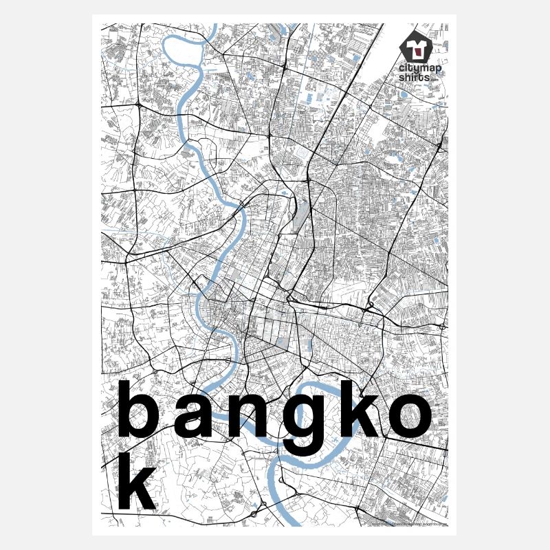 Bangkok hipster city map black white