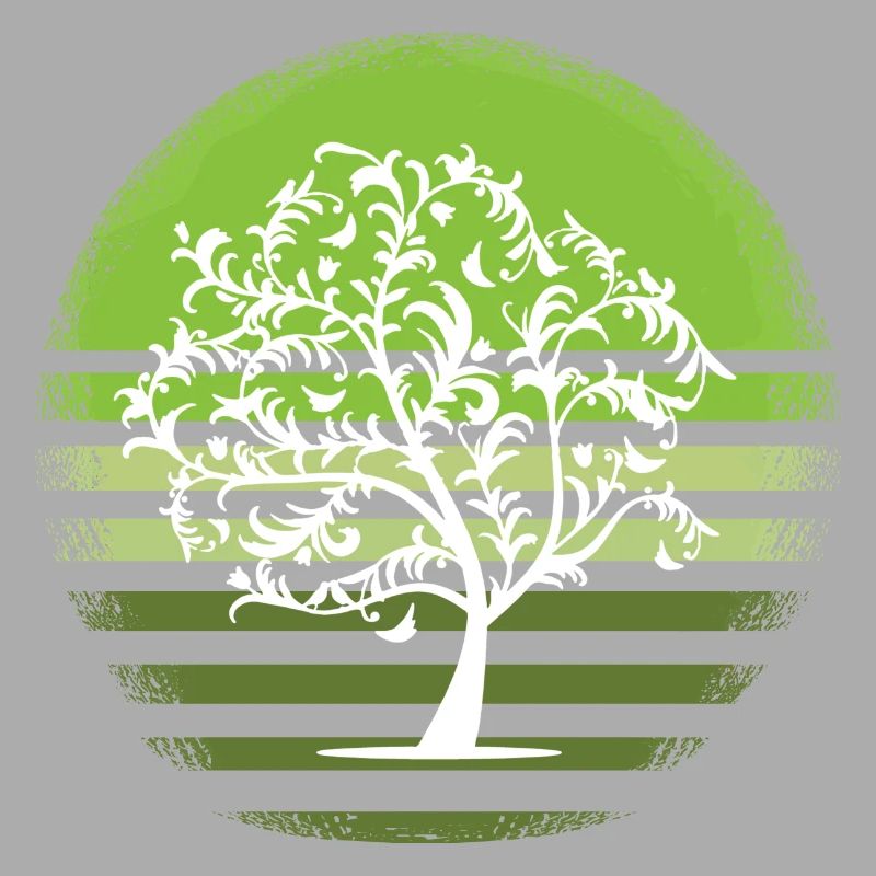 Nature White Tree Retro Deciduous Tree Sunset D