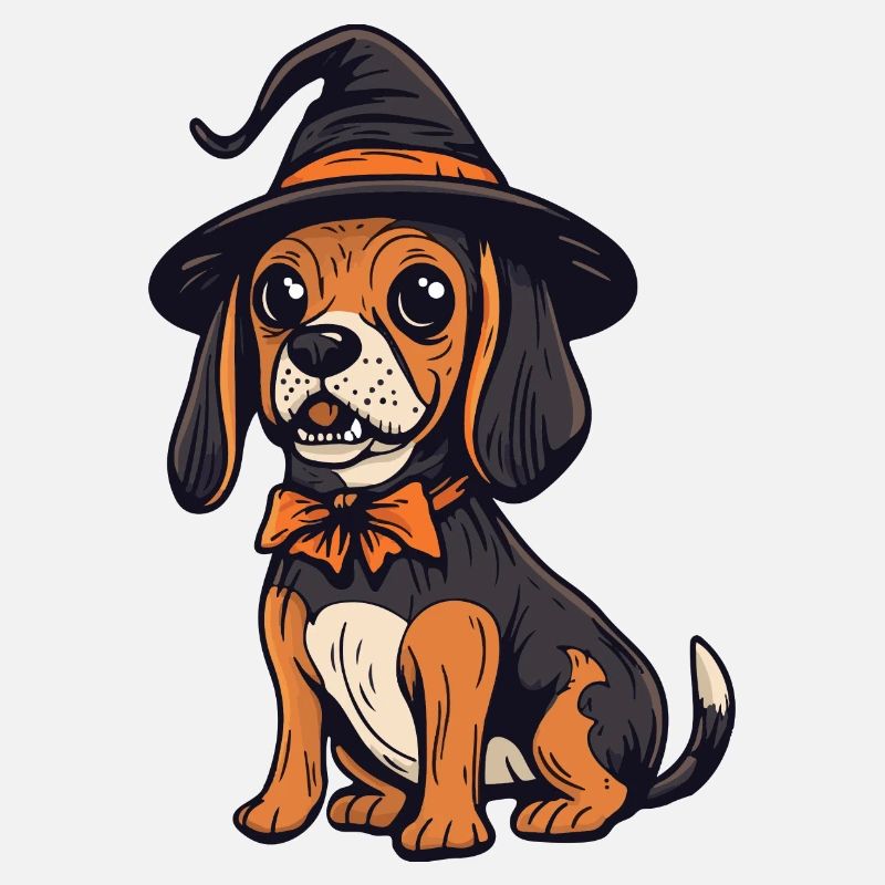 Beagle Hund Halloween Comic Lustig
