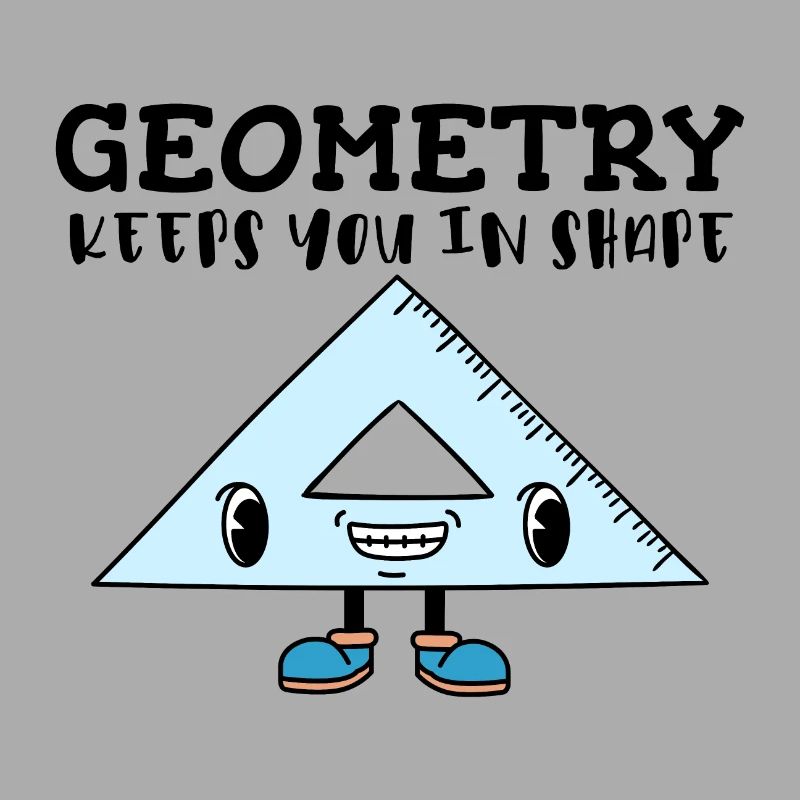 Smiling Triangle Ruler - Fun Geometry Character