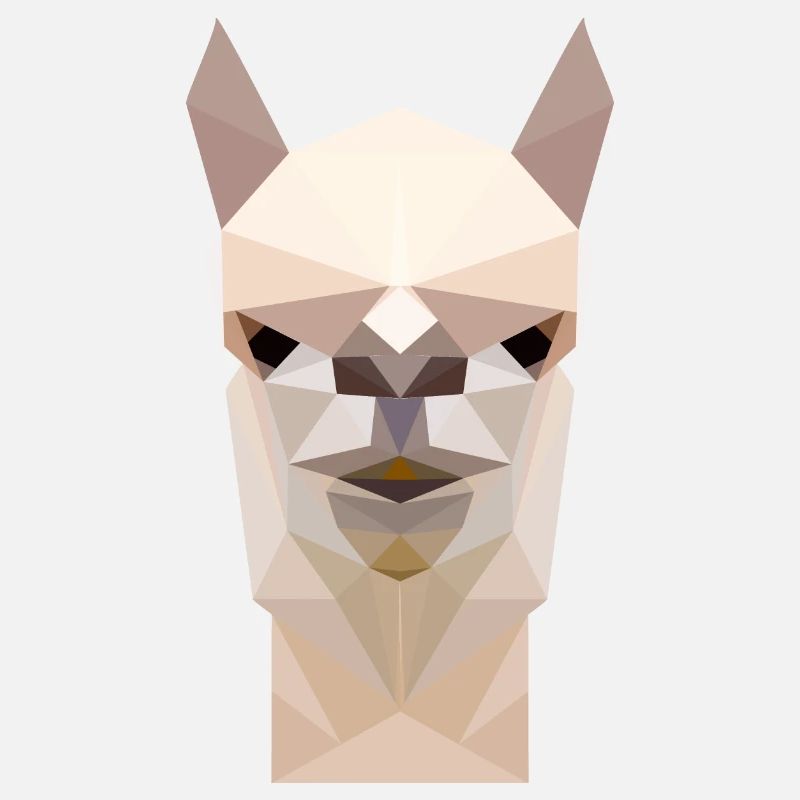 Lama alpaga visage- polygonal 3d cadeau