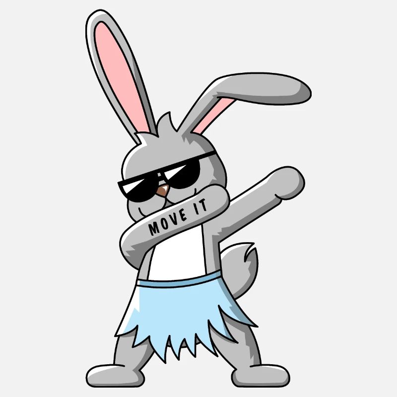Dabbing Hase mit Hawaii Rock Design Geschenkidee