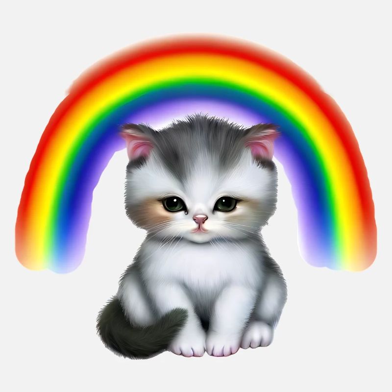 Bébé chat sous arc-en-ciel