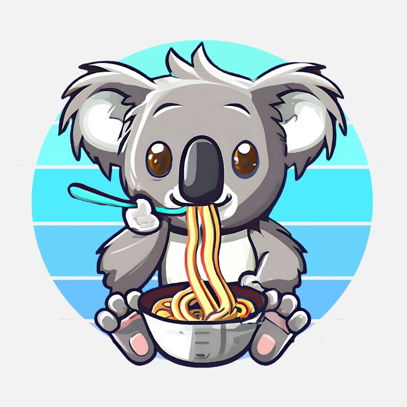 Koala isst Ramen Nudeln