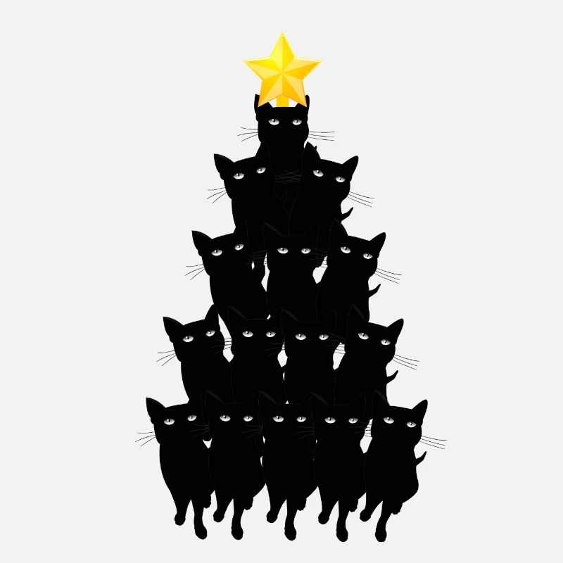 Katzen Weihnachtsbaum Schwarzer Kater Geschenk
