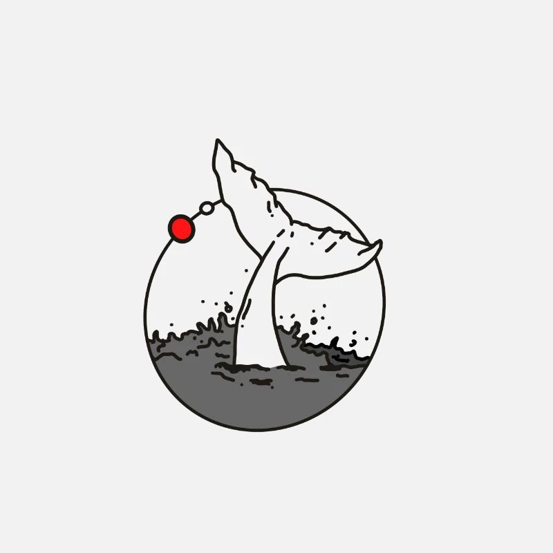Submersive Whale Fin Mermaid Design Graphic