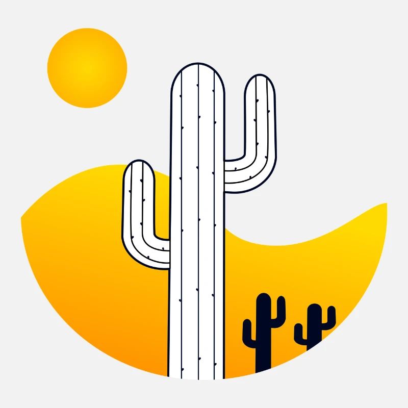 Dark landscape with cactus