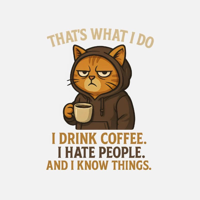 C’est ce que je fais, je bois du café, je déteste les gens