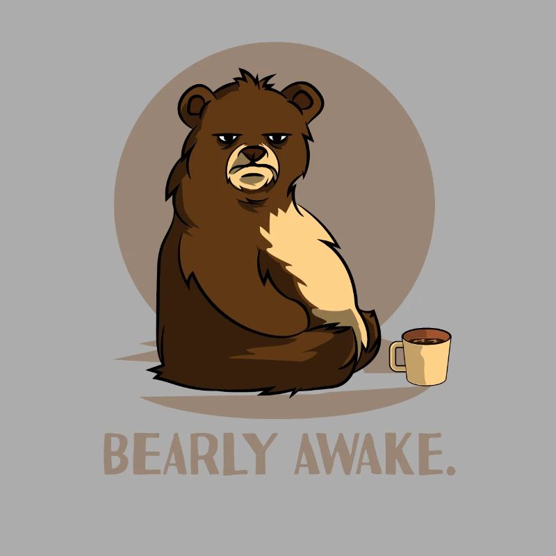 Bear Coffee Caffeine Long Sleeper Conception de blague fatiguée