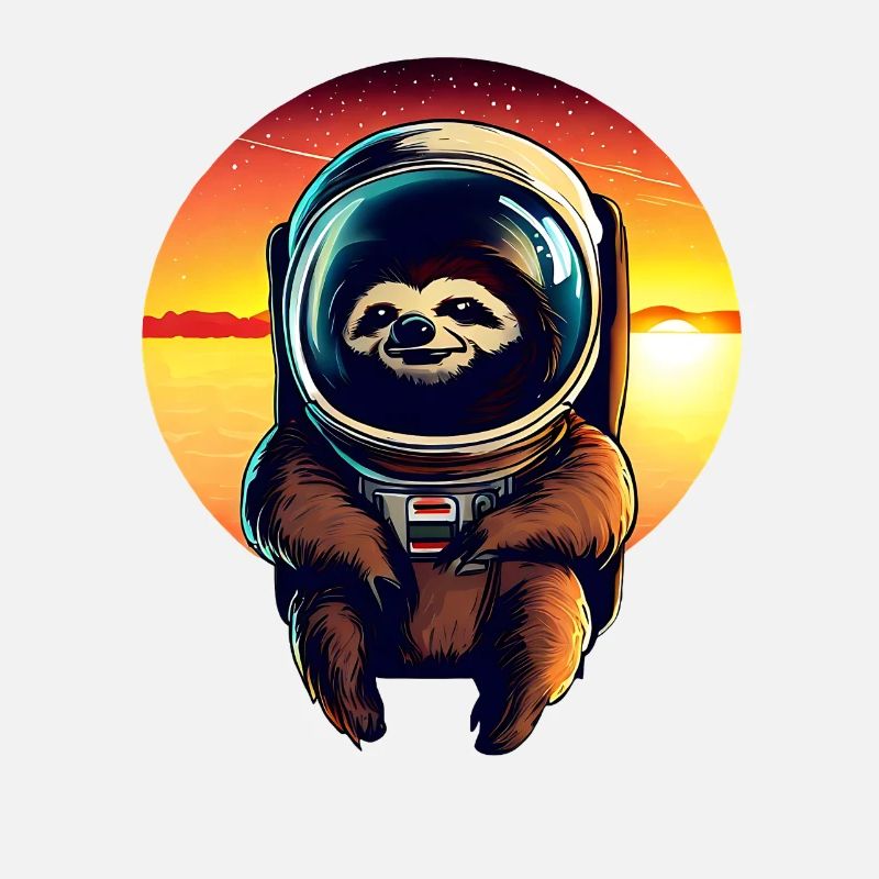 Lazyer in space at sunset