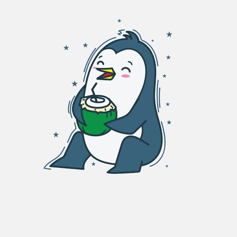 Pingouin boit une noix de Antarctique