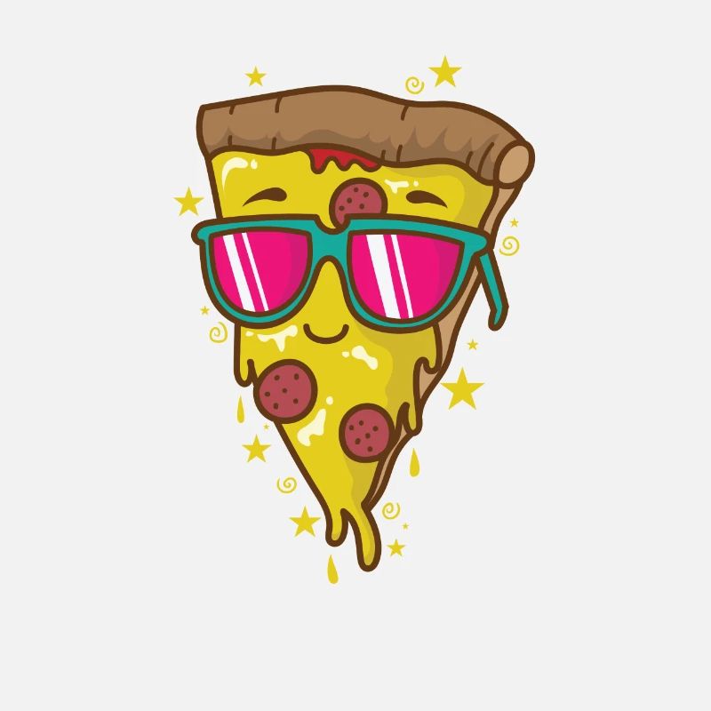 Pizza Stück mit Sonnenbrille