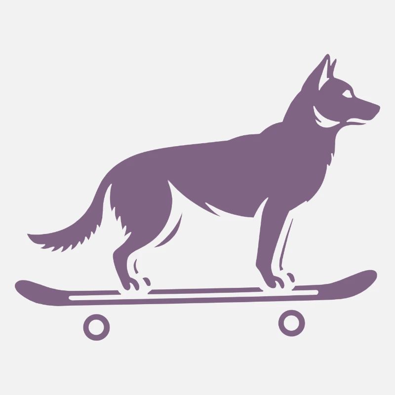 Dog Shepherd Skateboard Skateboarder
