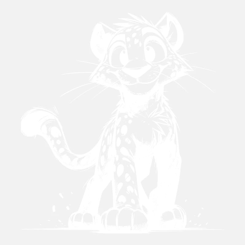 Kleiner Leopard mit Flecken und großen Augen