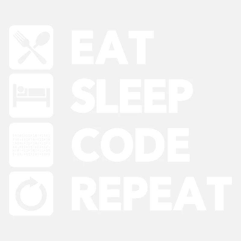 Eat Sleep Code Repeat Coder Programmer Software De