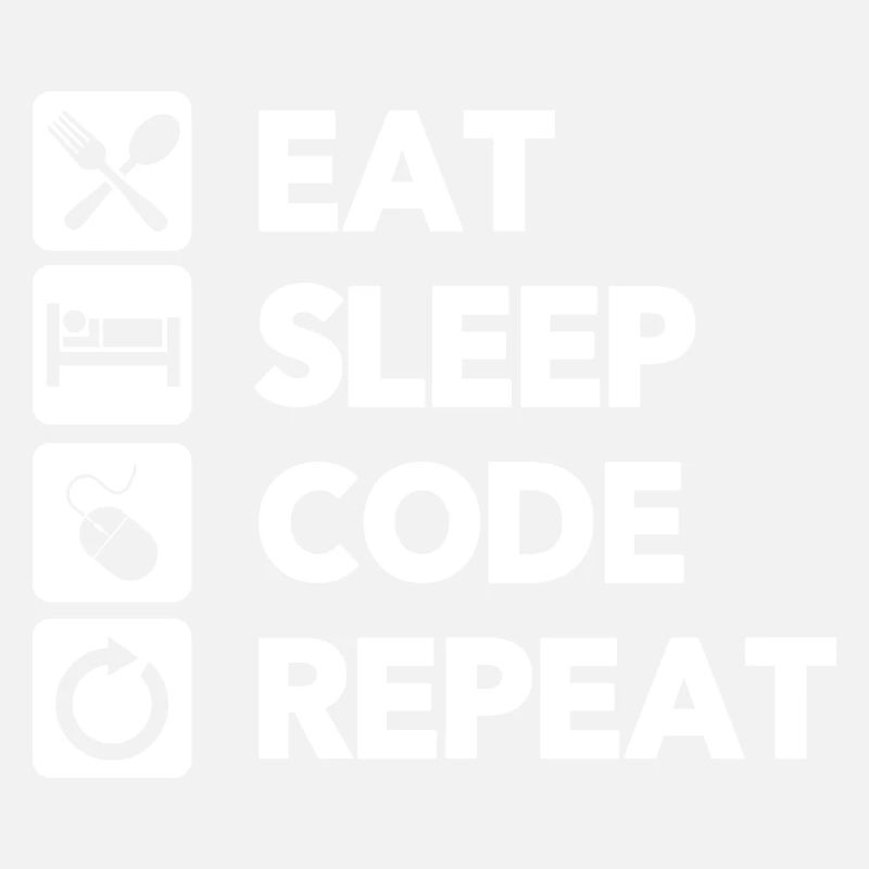 Eat Sleep Code Repeat Coder Programmer Software De