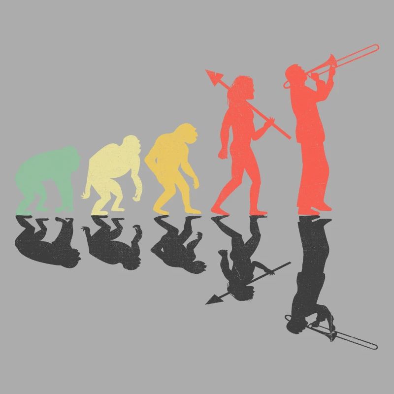 Trombonist Trombone Player Evolution Marching Band