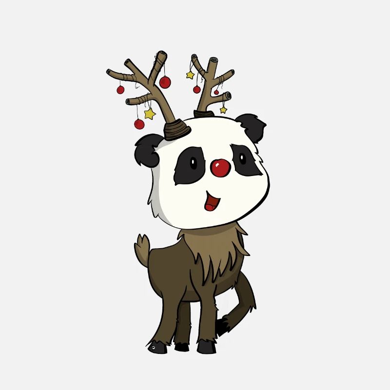 Xmas Pandas Rudolph