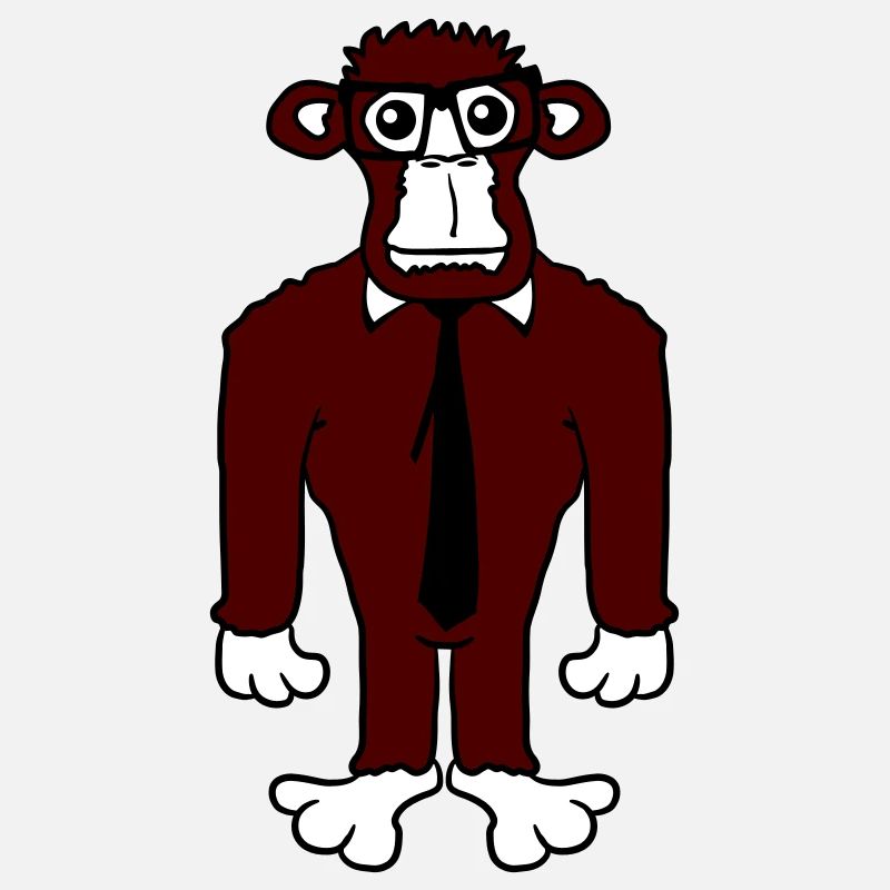 Clever Nerd Gorilla Lunettes à monture de corne Geek Tie Fun